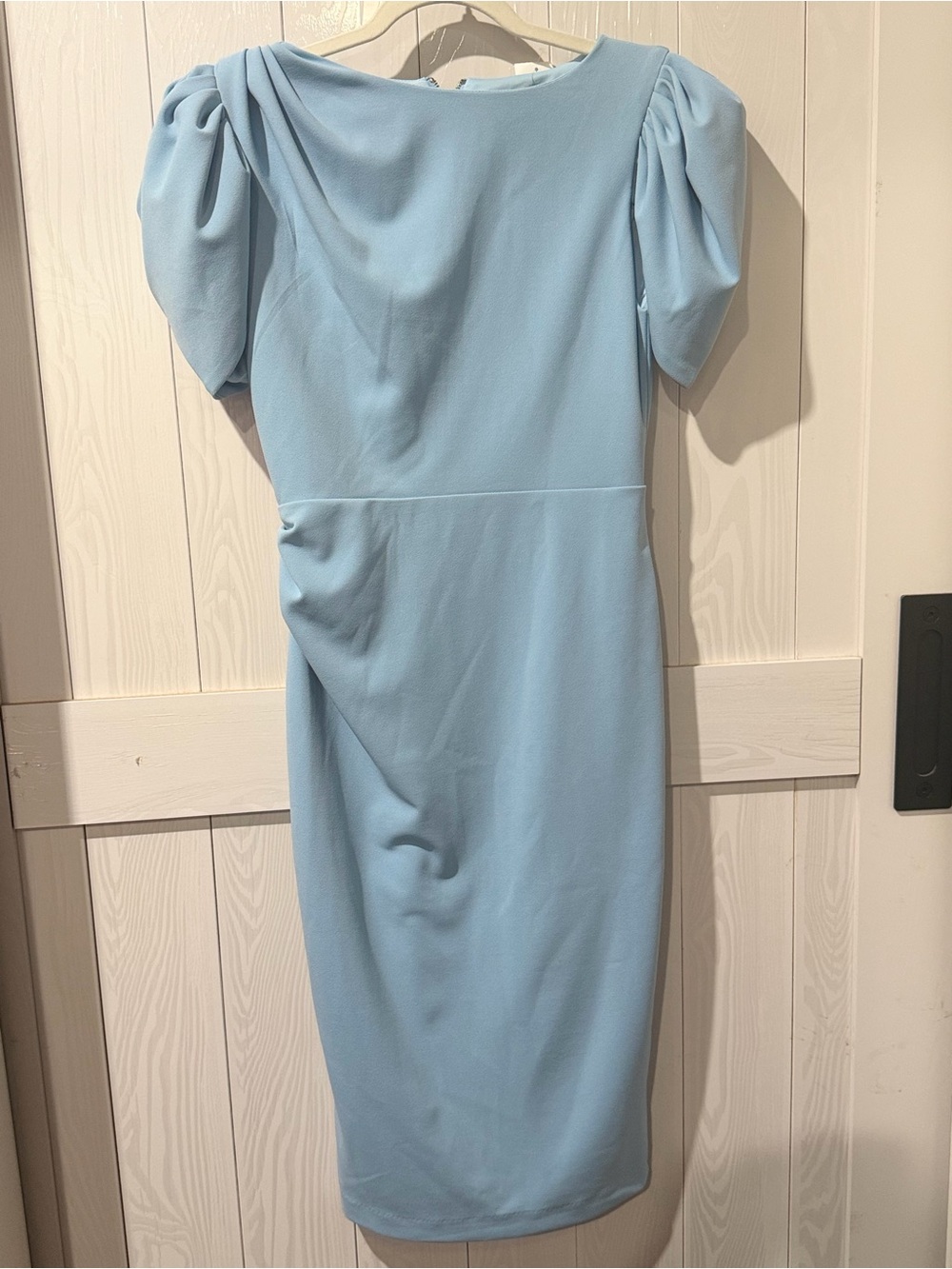 Alexia Admor Powder Blue Puff-Sleeve Midi Dress